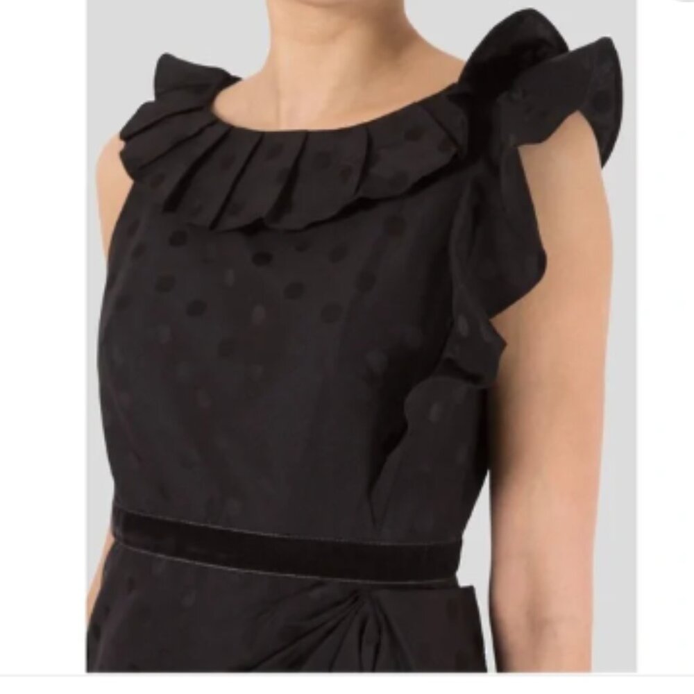MARC JACOBS Polka Dot Jacquard Ruffle Sheath Cocktail Dress - Size 6